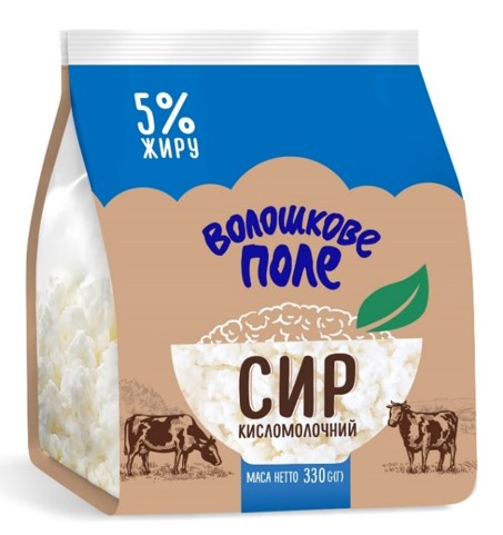 Сир кисломолочний 5% фасований 330г Волошкове Поле